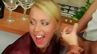 Two ladies fuck with a guy