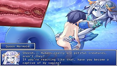 The mermaid queen force a guy to cum many times inside her pussy