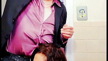 Fully clothed Italian Milf in SatinoBlouseith the Satin King