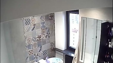 mom washes in the shower