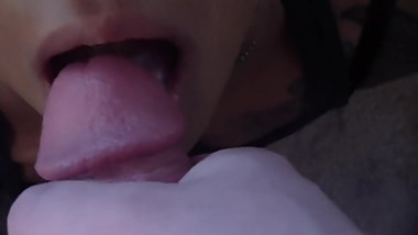 Cum To Tongue - Met This Crazy At MeroFuck.com!
